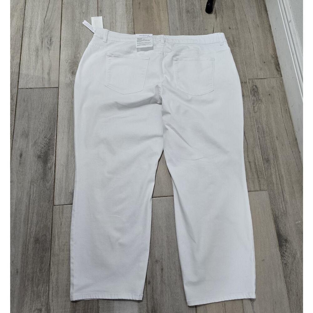 Westbound Cotton Blend Strech Capri Pants White Mid Rise Summer Size 22 W. - Picture 10 of 12
